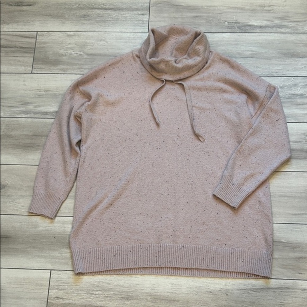 Pure Jill knitted cowl neck pull over sweater size large pink
